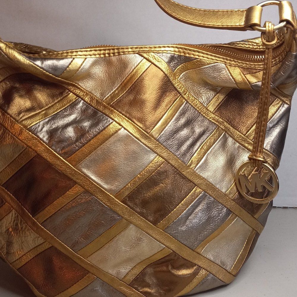 Michael Kor Bronz, Silver and Gold colored Shoulder Bag